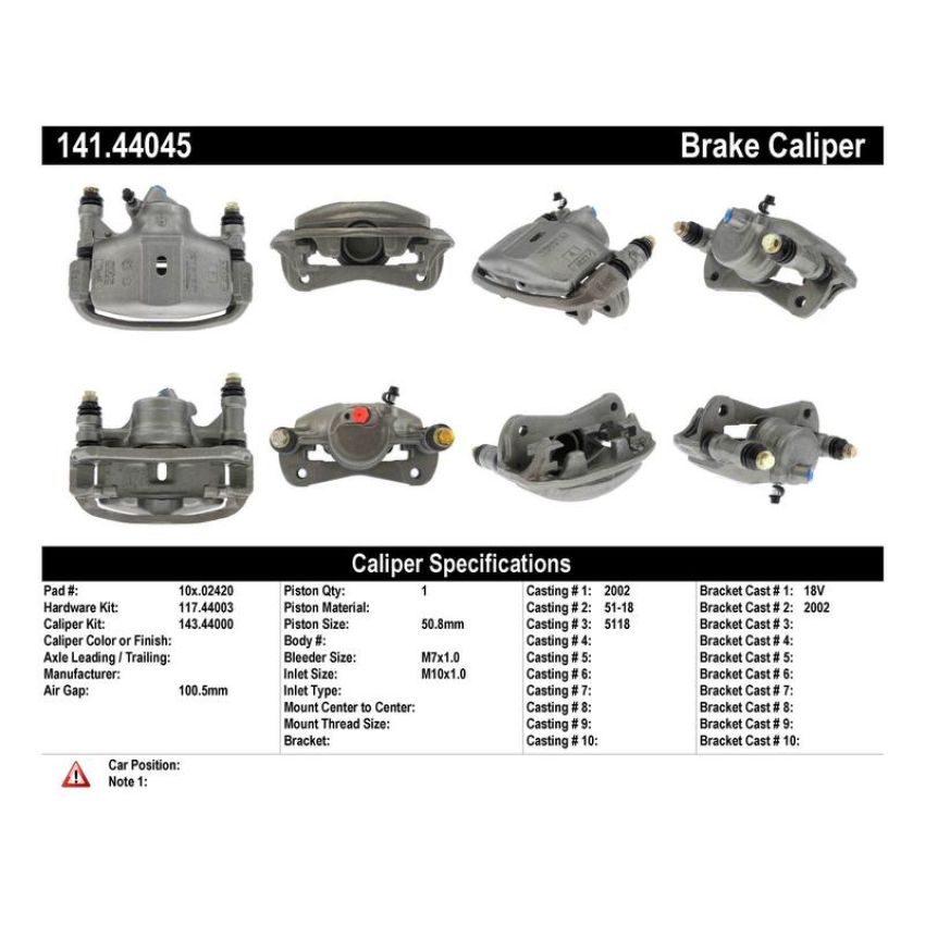 CENTRIC PARTS 141.44045 Centric Semi-Loaded Brake Caliper