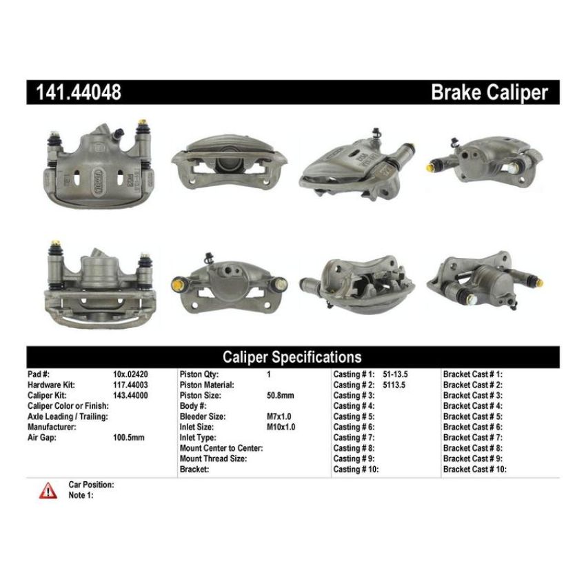 CENTRIC PARTS 141.44048 Centric Semi-Loaded Brake Caliper