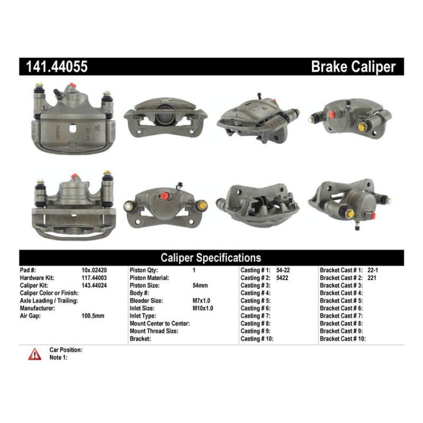 CENTRIC PARTS 141.44055 Centric Semi-Loaded Brake Caliper