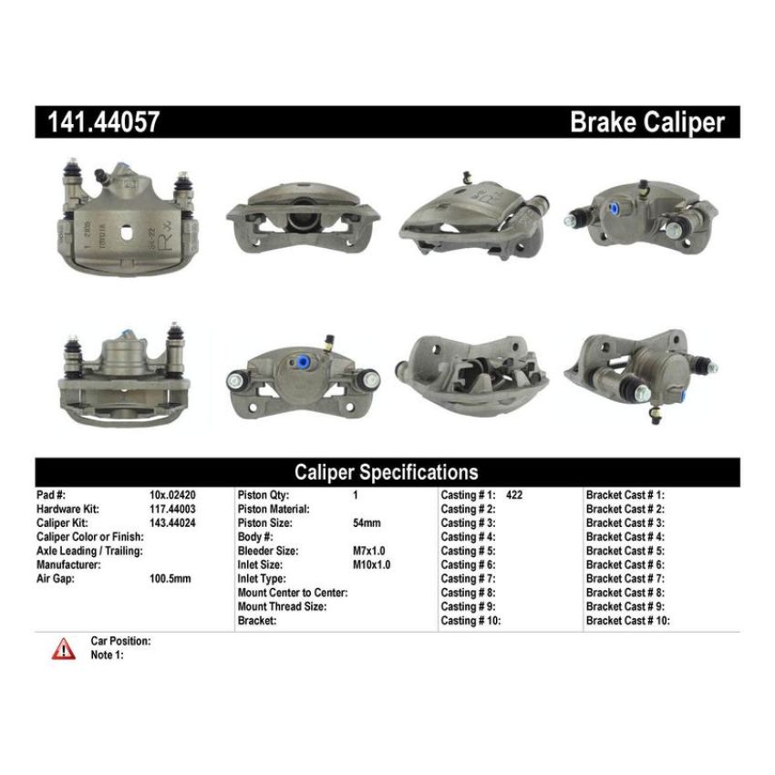 CENTRIC PARTS 141.44057 Centric Semi-Loaded Brake Caliper