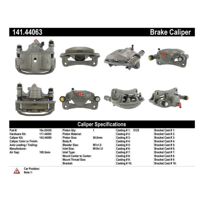 CENTRIC PARTS 141.44063 Centric Semi-Loaded Brake Caliper