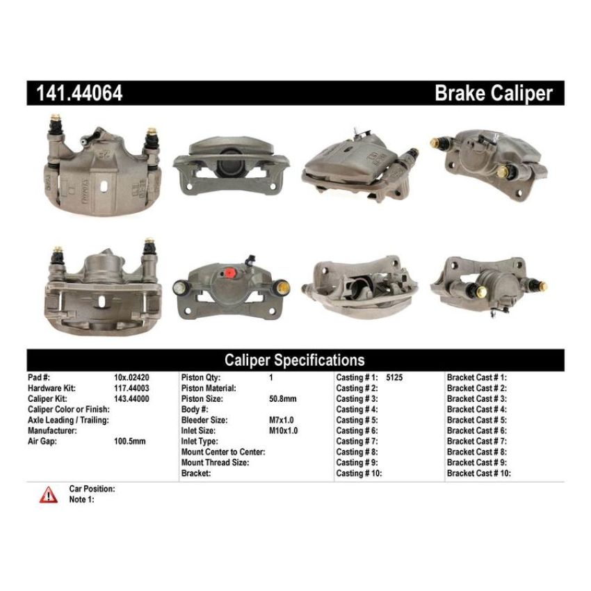 CENTRIC PARTS 141.44064 Centric Semi-Loaded Brake Caliper