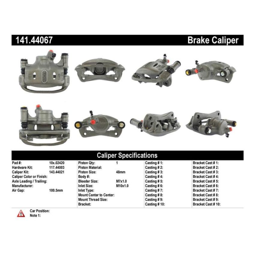 CENTRIC PARTS 141.44067 Centric Semi-Loaded Brake Caliper