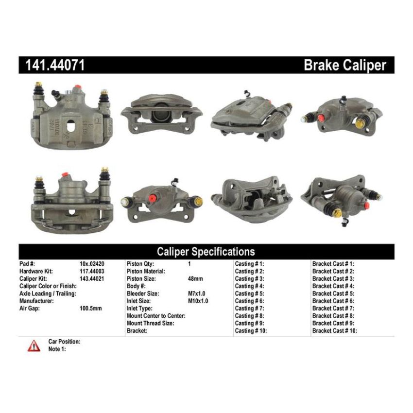 CENTRIC PARTS 141.44071 Centric Semi-Loaded Brake Caliper