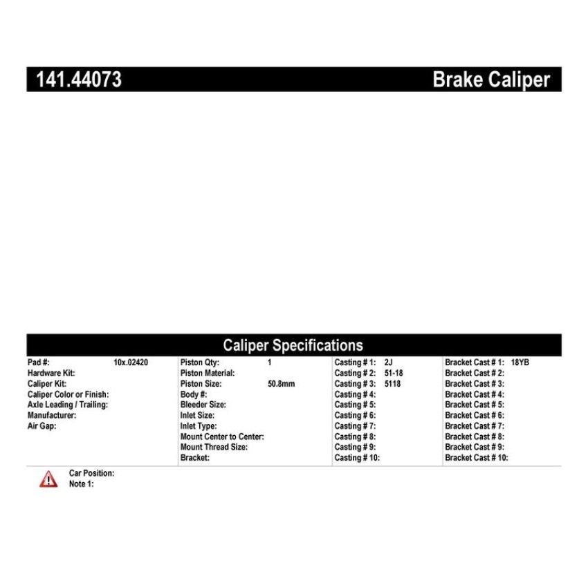 CENTRIC PARTS 141.44073 Centric Semi-Loaded Brake Caliper