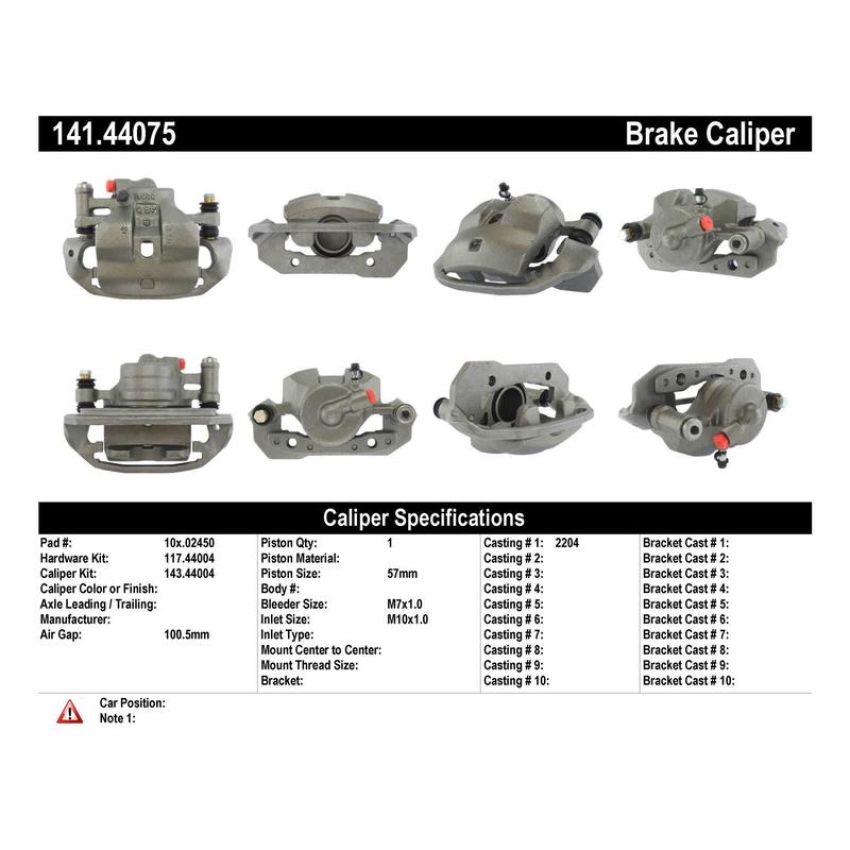 CENTRIC PARTS 141.44075 Centric Semi-Loaded Brake Caliper