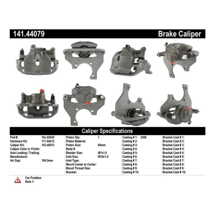CENTRIC PARTS 141.44079 Centric Semi-Loaded Brake Caliper