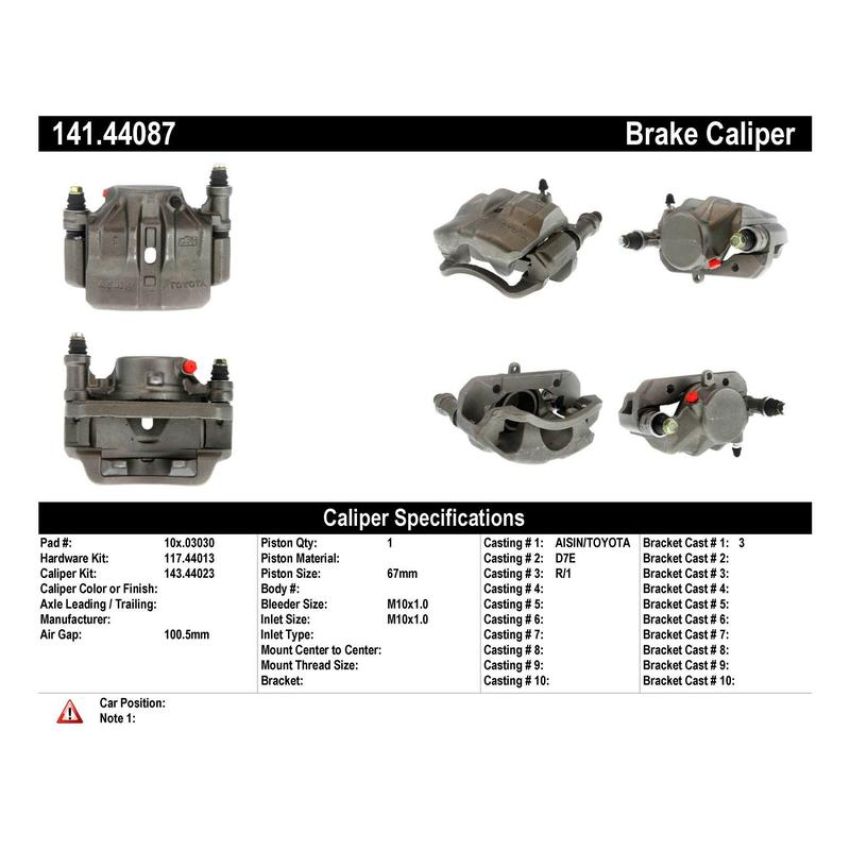 CENTRIC PARTS 141.44087 Centric Semi-Loaded Brake Caliper