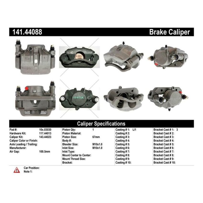 CENTRIC PARTS 141.44088 Centric Semi-Loaded Brake Caliper