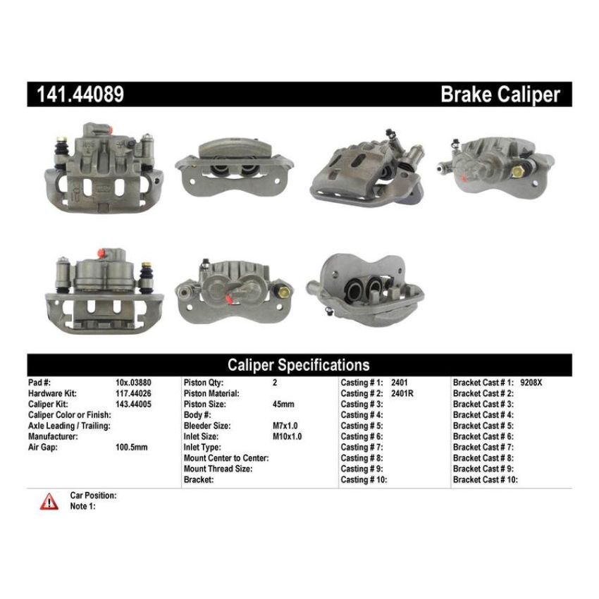 CENTRIC PARTS 141.44089 Centric Semi-Loaded Brake Caliper