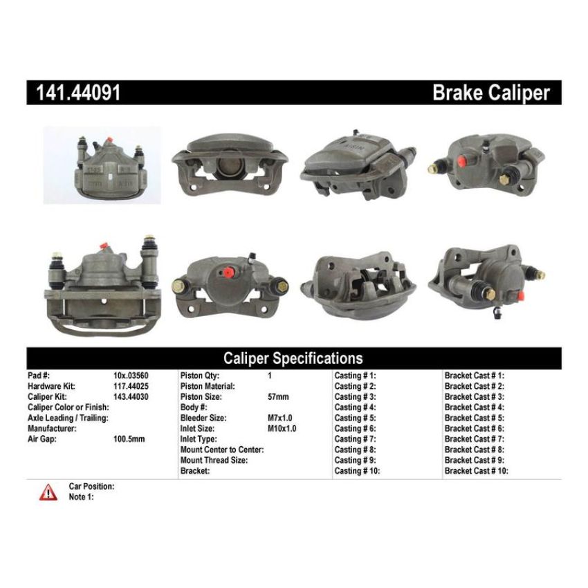 CENTRIC PARTS 141.44091 Centric Semi-Loaded Brake Caliper