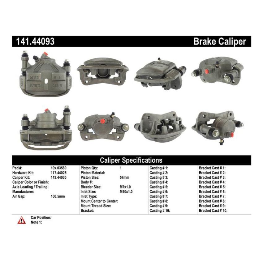 CENTRIC PARTS 141.44093 Centric Semi-Loaded Brake Caliper