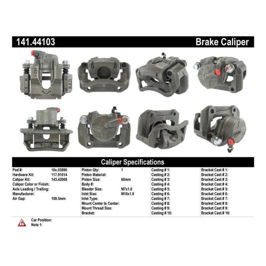 CENTRIC PARTS 141.44103 Centric Semi-Loaded Brake Caliper
