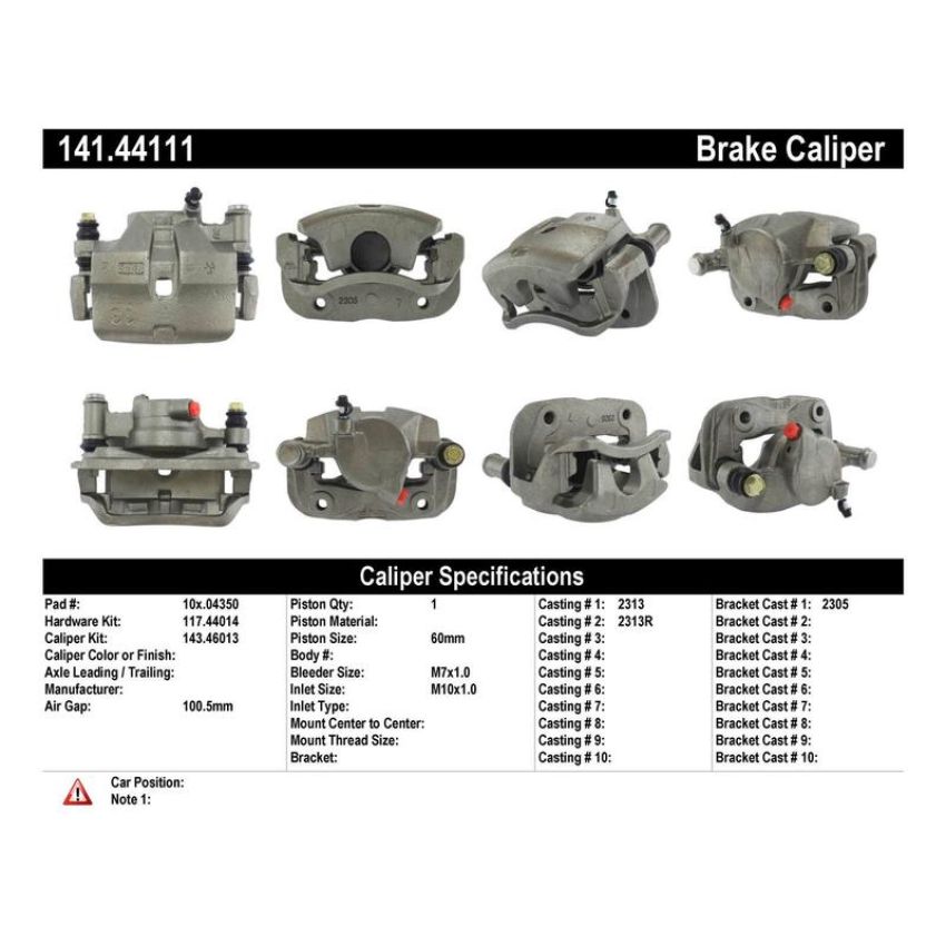 CENTRIC PARTS 141.44111 Centric Semi-Loaded Brake Caliper