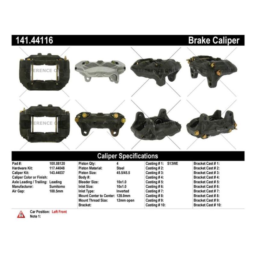 CENTRIC PARTS 141.44116 Centric Semi-Loaded Brake Caliper