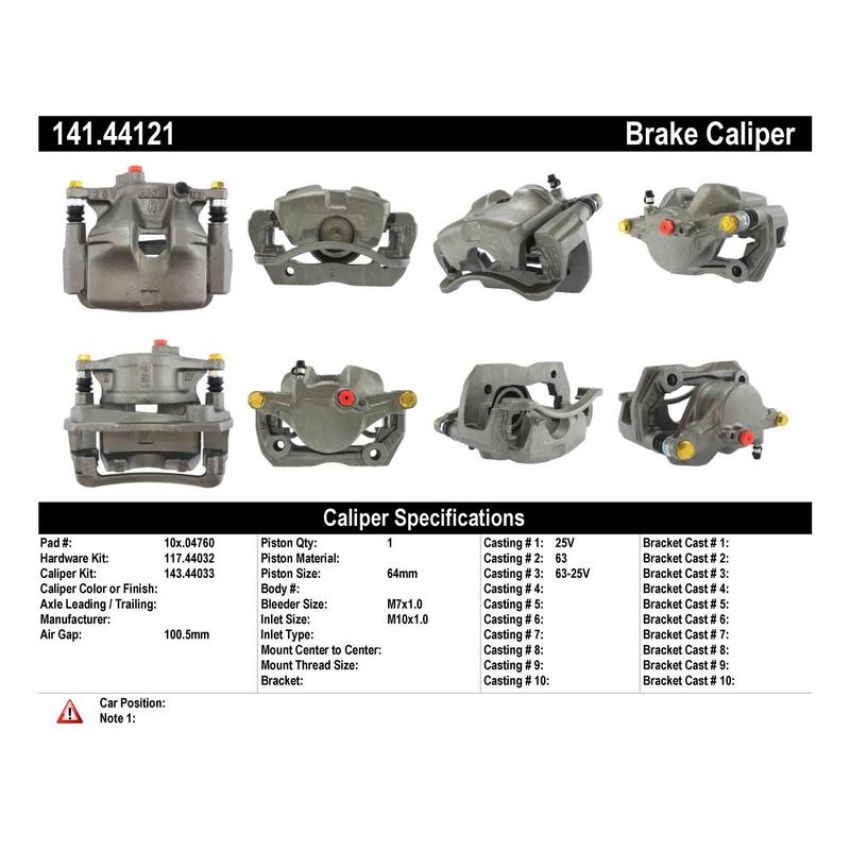 CENTRIC PARTS 141.44121 Centric Semi-Loaded Brake Caliper