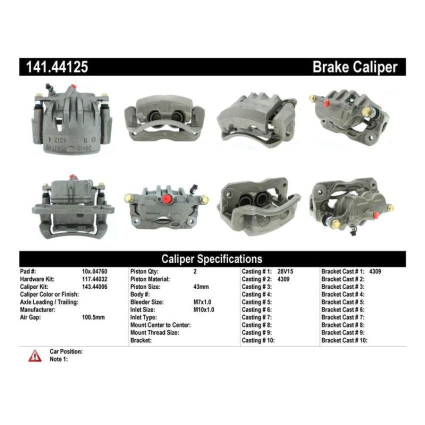 CENTRIC PARTS 141.44125 Centric Semi-Loaded Brake Caliper