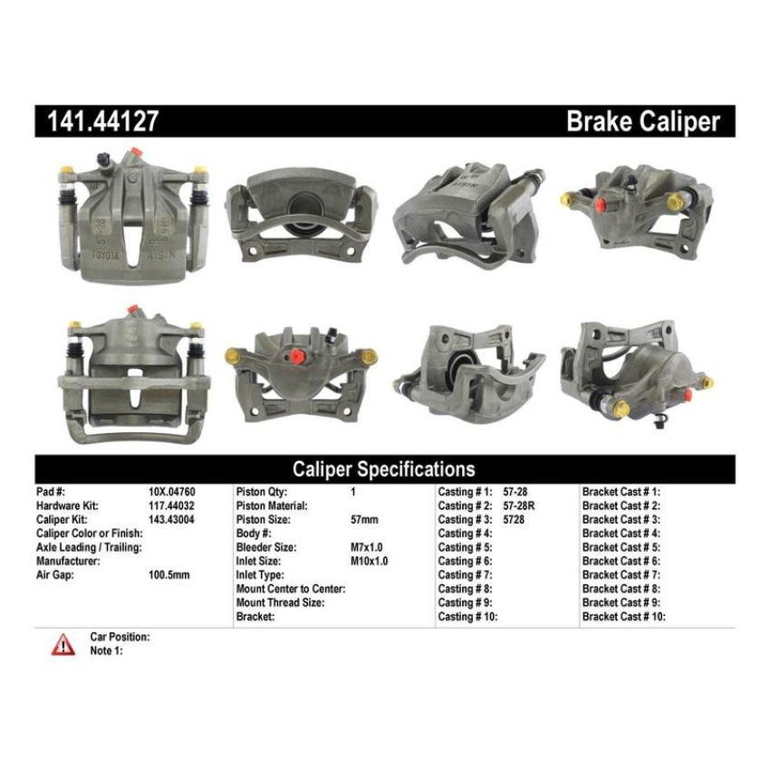 CENTRIC PARTS 141.44127 Centric Semi-Loaded Brake Caliper