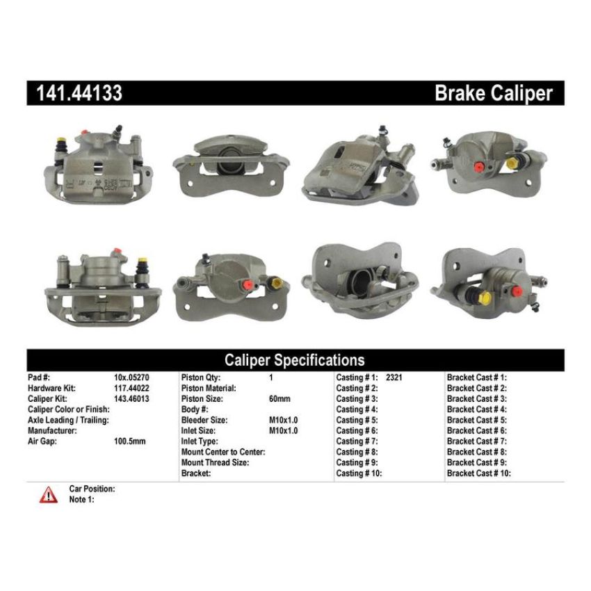 CENTRIC PARTS 141.44133 Centric Semi-Loaded Brake Caliper