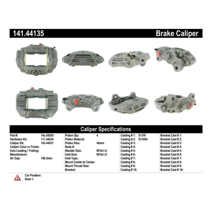 CENTRIC PARTS 141.44135 Centric Semi-Loaded Brake Caliper