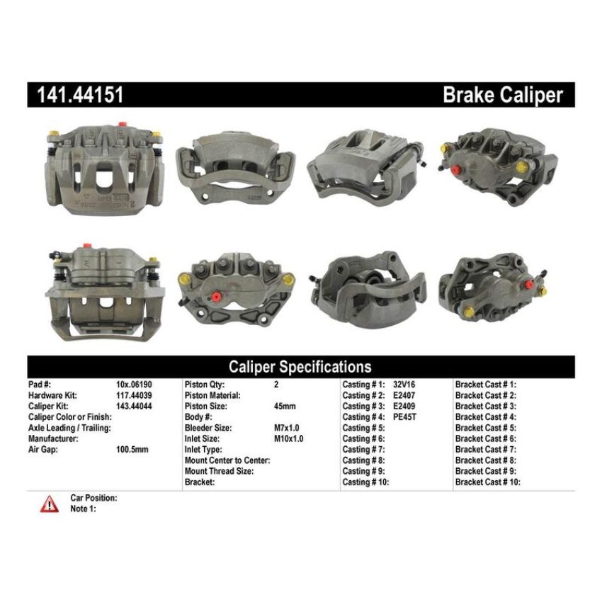 CENTRIC PARTS 141.44151 Centric Semi-Loaded Brake Caliper