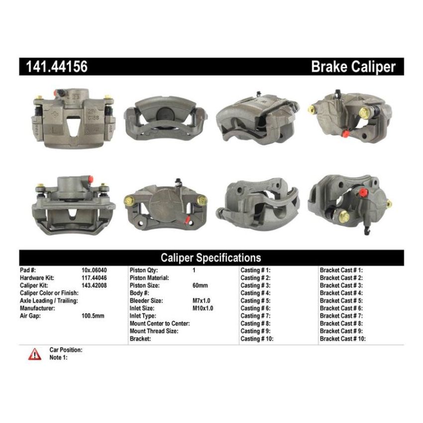 CENTRIC PARTS 141.44156 Centric Semi-Loaded Brake Caliper