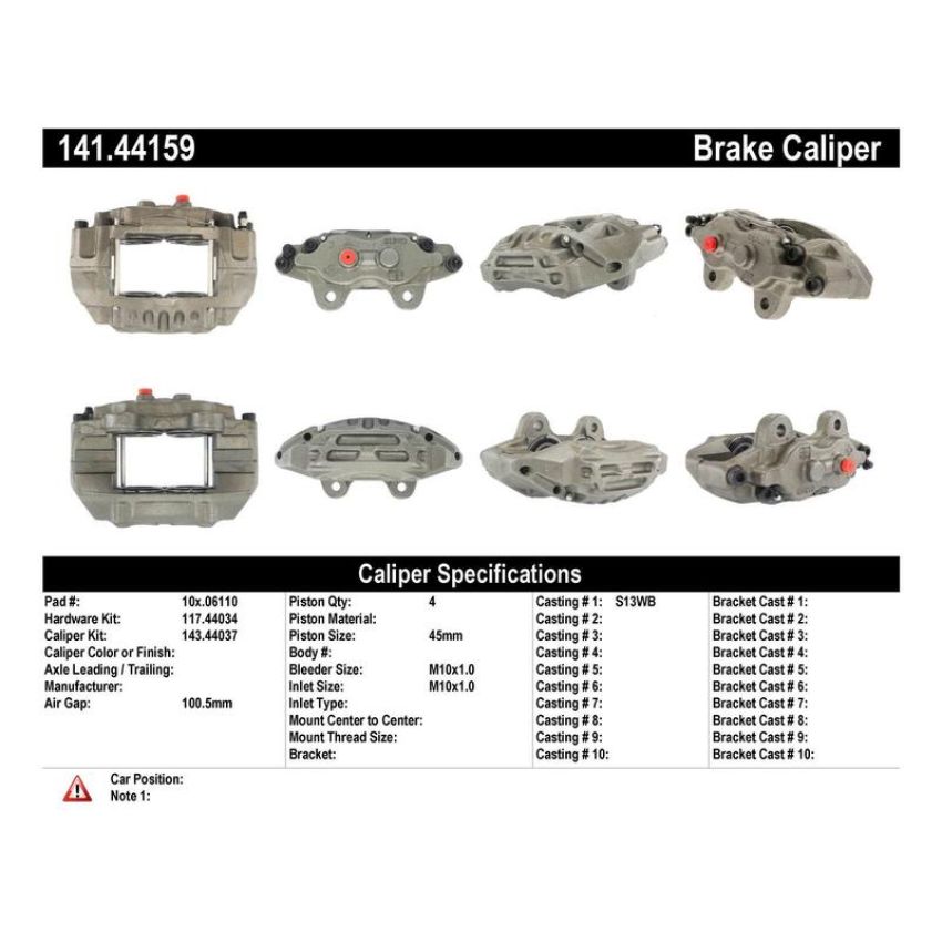 CENTRIC PARTS 141.44159 Centric Semi-Loaded Brake Caliper