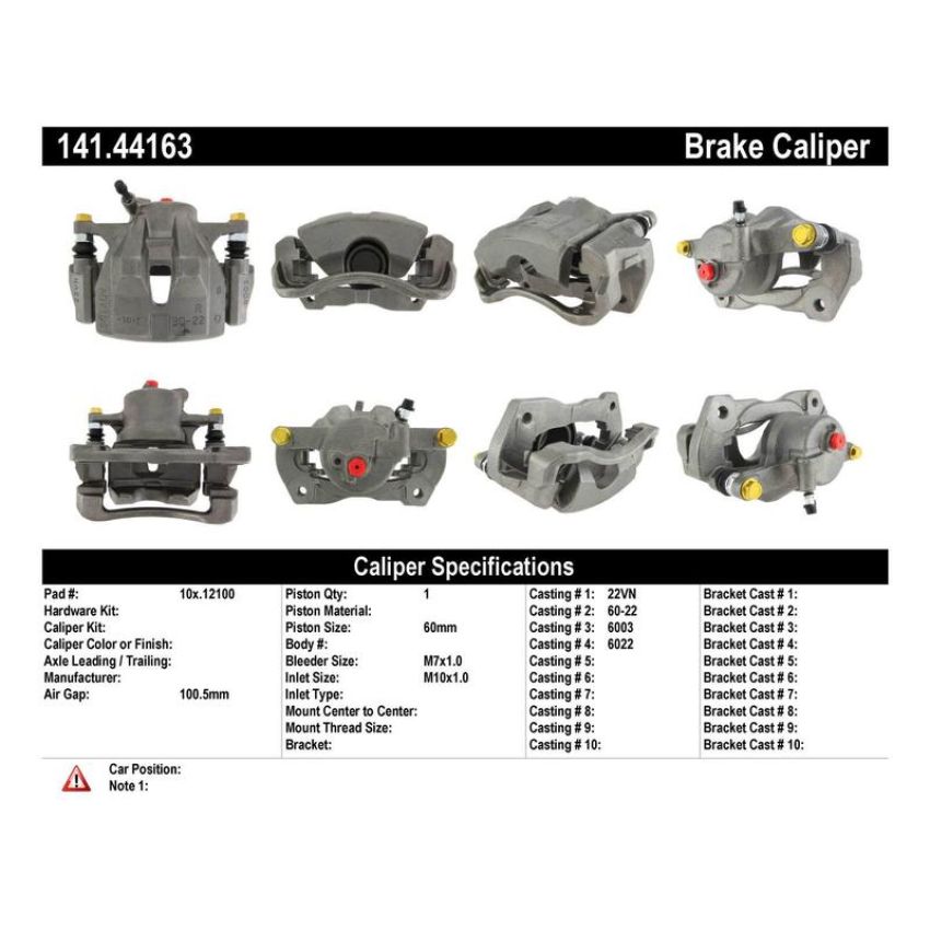 CENTRIC PARTS 141.44163 Centric Semi-Loaded Brake Caliper