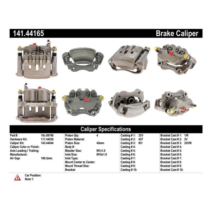 CENTRIC PARTS 141.44165 Centric Semi-Loaded Brake Caliper