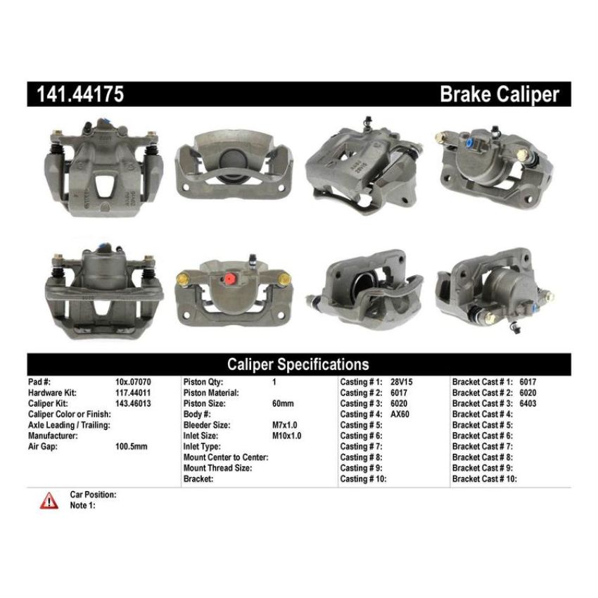 CENTRIC PARTS 141.44175 Centric Semi-Loaded Brake Caliper