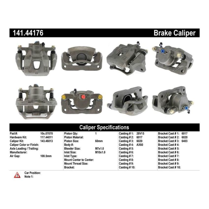 CENTRIC PARTS 141.44176 Centric Semi-Loaded Brake Caliper