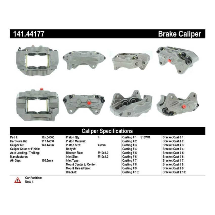 CENTRIC PARTS 141.44177 Centric Semi-Loaded Brake Caliper