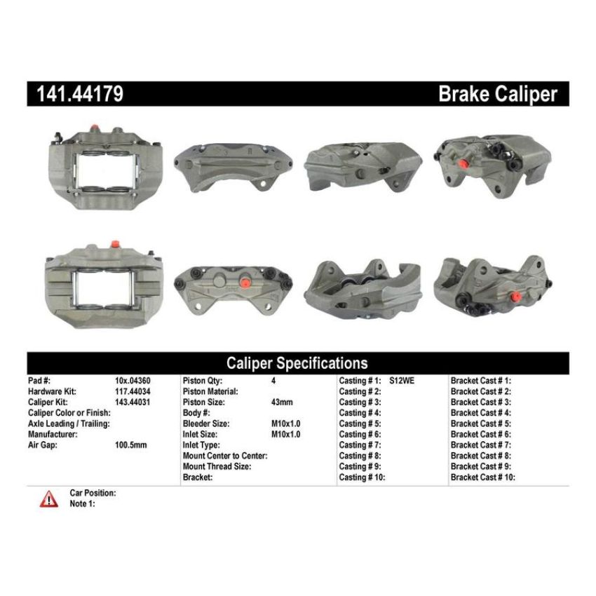 CENTRIC PARTS 141.44179 Centric Semi-Loaded Brake Caliper