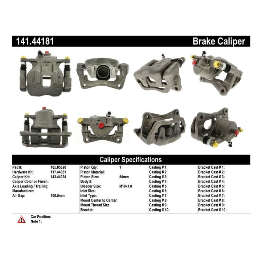 CENTRIC PARTS 141.44181 Centric Semi-Loaded Brake Caliper