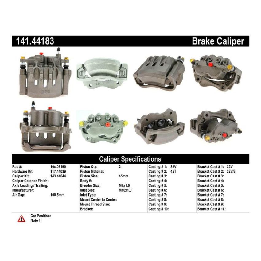 CENTRIC PARTS 141.44183 Centric Semi-Loaded Brake Caliper