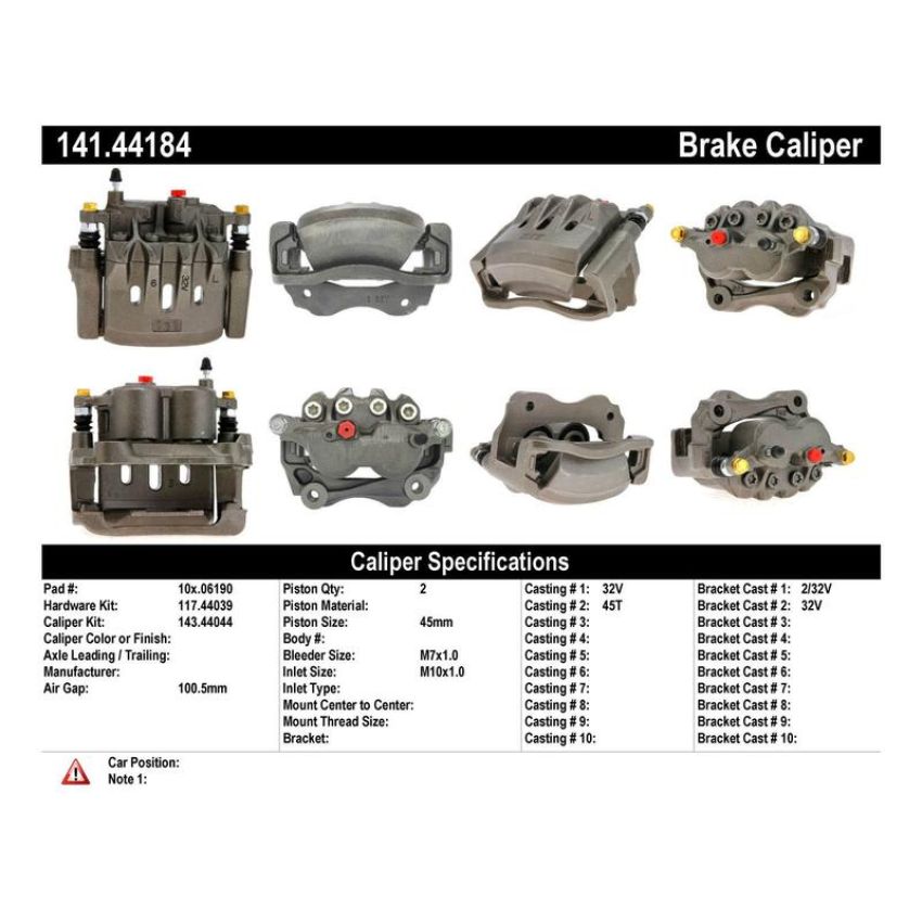 CENTRIC PARTS 141.44184 Centric Semi-Loaded Brake Caliper