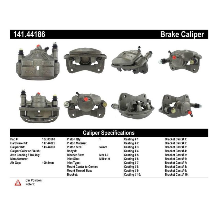 CENTRIC PARTS 141.44186 Centric Semi-Loaded Brake Caliper
