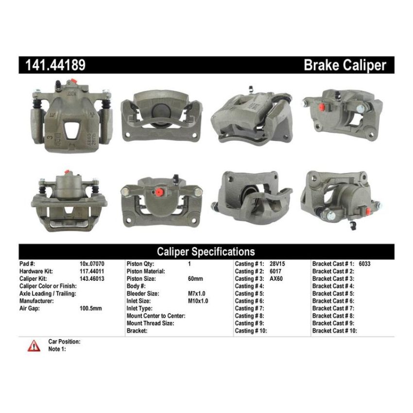 CENTRIC PARTS 141.44189 Centric Semi-Loaded Brake Caliper