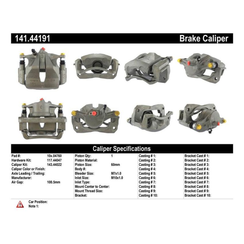 CENTRIC PARTS 141.44191 Centric Semi-Loaded Brake Caliper