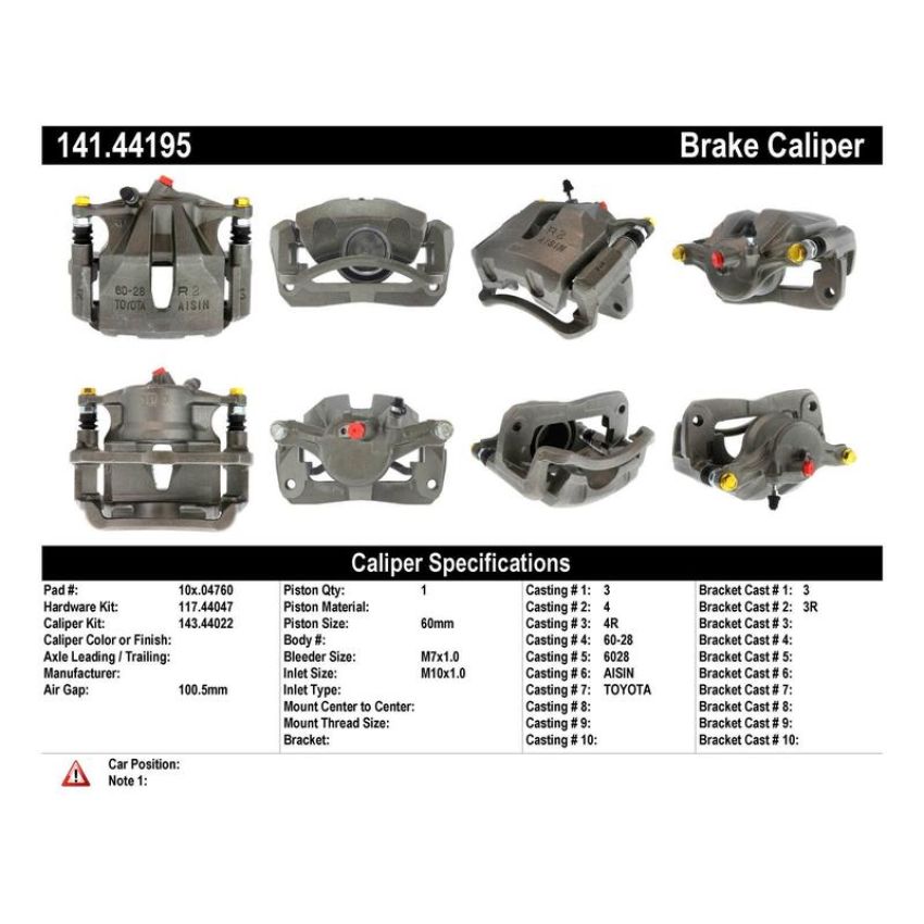 CENTRIC PARTS 141.44195 Centric Semi-Loaded Brake Caliper