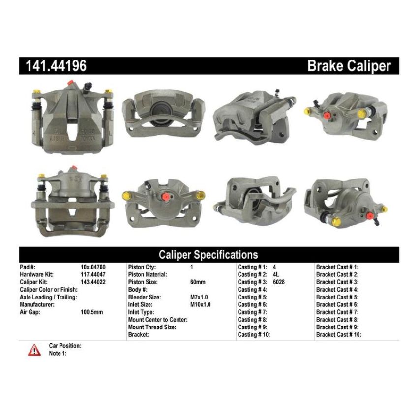 CENTRIC PARTS 141.44196 Centric Semi-Loaded Brake Caliper