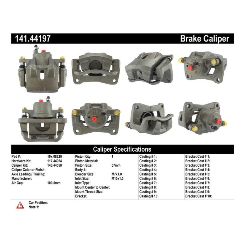 CENTRIC PARTS 141.44197 Centric Semi-Loaded Brake Caliper