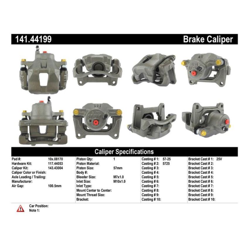 CENTRIC PARTS 141.44199 Centric Semi-Loaded Brake Caliper