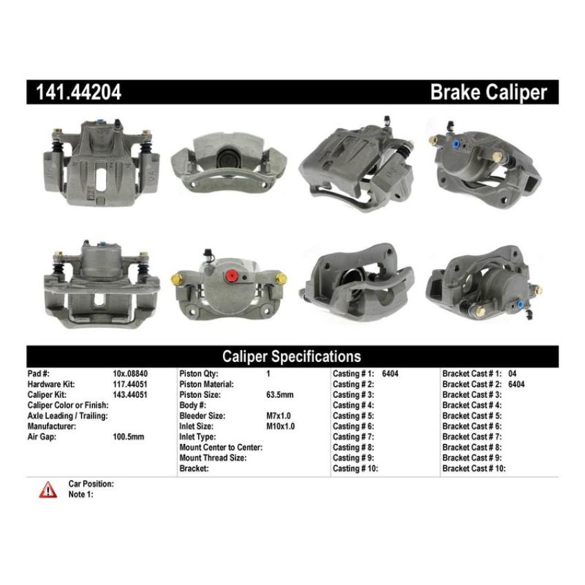 CENTRIC PARTS 141.44204 Centric Semi-Loaded Brake Caliper