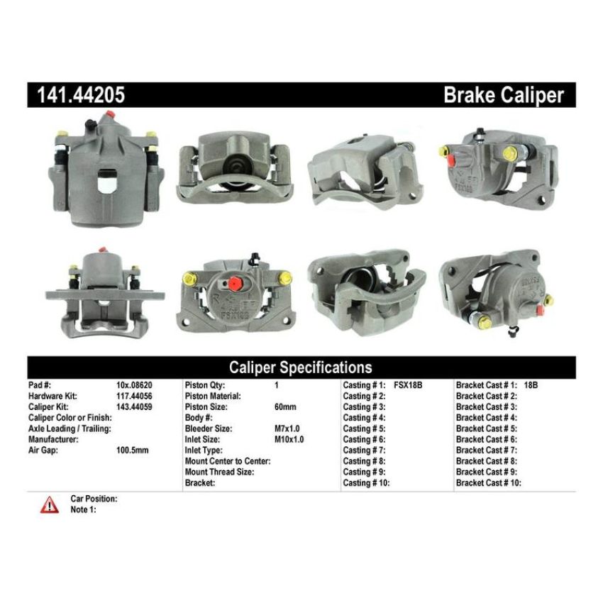 CENTRIC PARTS 141.44205 Centric Semi-Loaded Brake Caliper