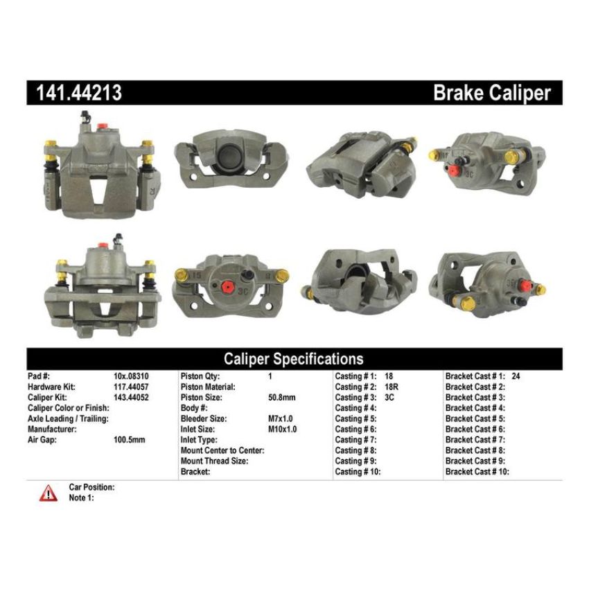 CENTRIC PARTS 141.44213 Centric Semi-Loaded Brake Caliper