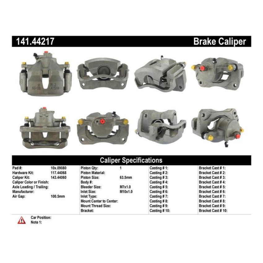 CENTRIC PARTS 141.44217 Centric Semi-Loaded Brake Caliper