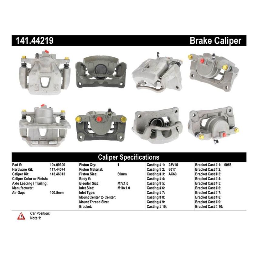 CENTRIC PARTS 141.44219 Centric Semi-Loaded Brake Caliper