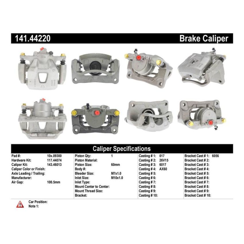 CENTRIC PARTS 141.44220 Centric Semi-Loaded Brake Caliper
