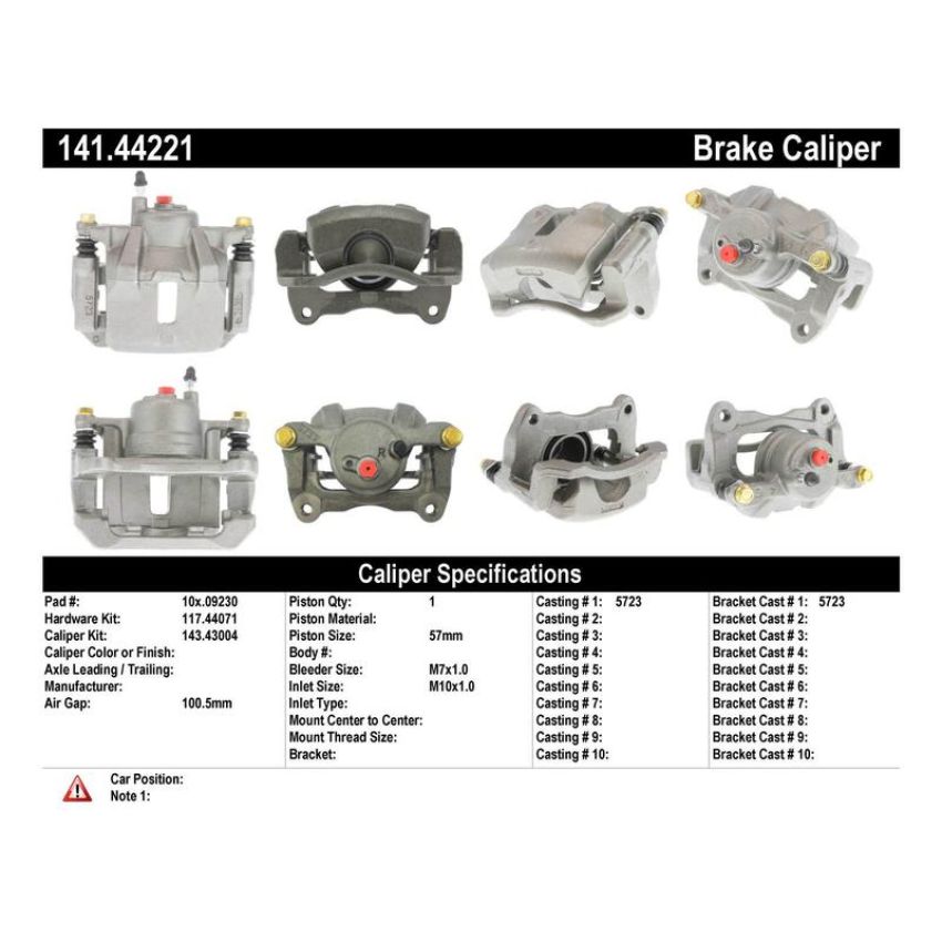 CENTRIC PARTS 141.44221 Centric Semi-Loaded Brake Caliper
